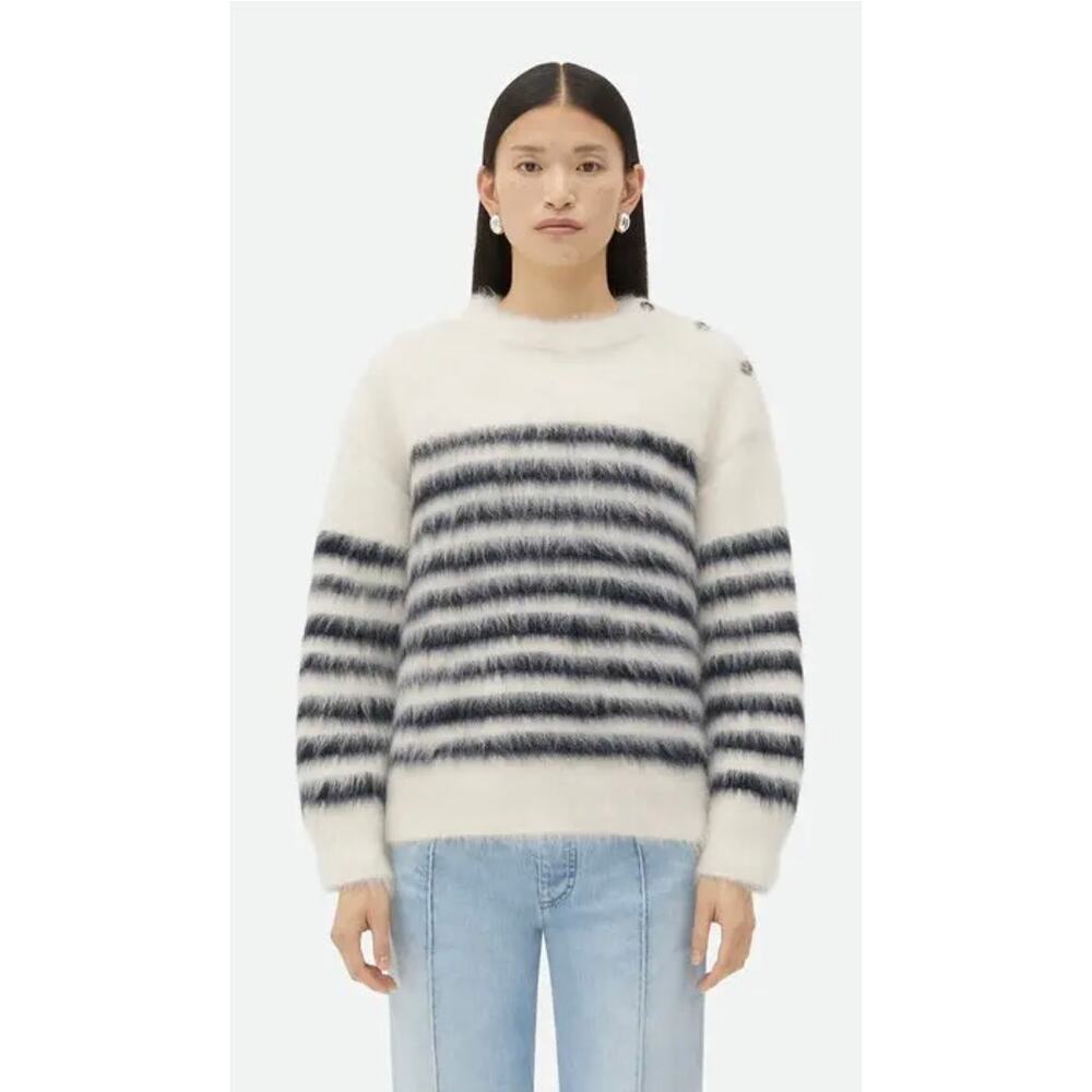 Bottega Veneta Striped Heavy Mariniere Mohair Sweater